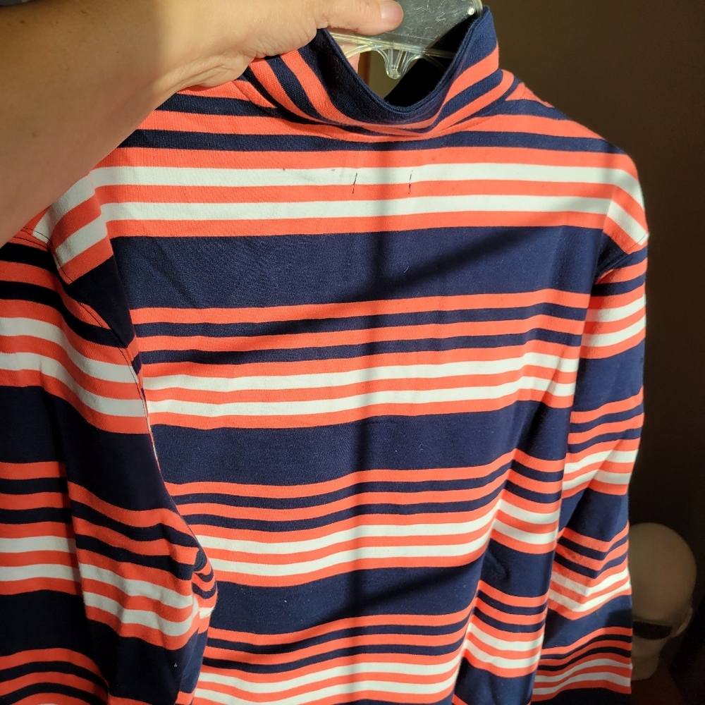 Merona Men's XL Quarter-Zip Shirt 100% Cotton Orange & Blue ~ Unisex FINAL PRICE - Picture 4 of 9